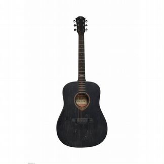 Акустическая гитара черного цвета Flight D-145 BK