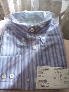 Сорочка хлопок 100, цвет голубой в белую полоску