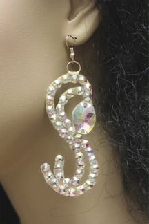 Серьги со стразами (ручная работа)