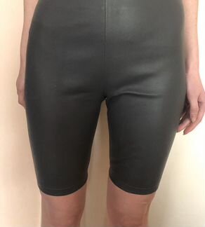 Бриджи велосипедки экокожа Серые