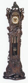 Часы напольные механически с боем резные К.Мозер