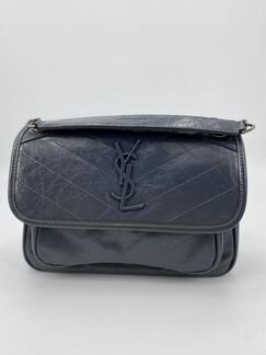 Женская сумка YSL на цепочке серая кожа новая люкс