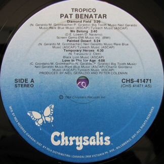 Pat Benatar - Tropico (1984, Canada, Vinyl)