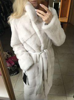 Шуба новая норковая цвет графит 88 см