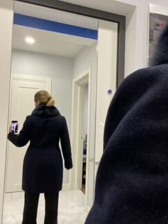 Пальто шерстяное зимнее с мехом