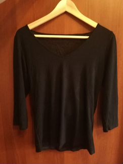 Блузка черная с кружевом