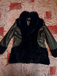 Кожанная куртка с мехом (50-52р.)