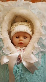 Вязанные тёплый конверт на выписку Ups Pups