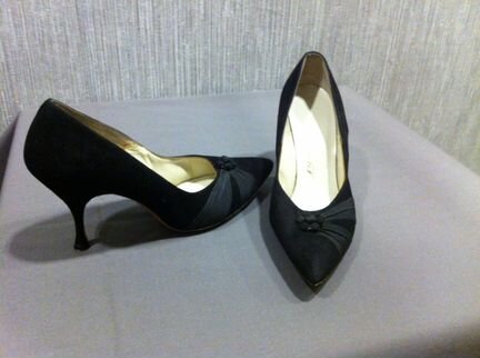 Туфли чёрные на небольшом каблуке(винтаж, 60-е гг