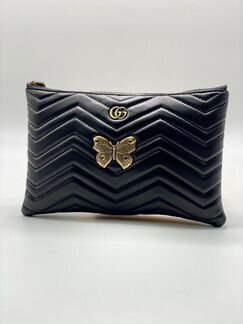 Новая женская косметичка Gucci темно-синяя