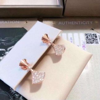 Золотые серьги Bulgari 9 гр 1.1ct