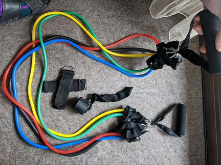 Эспандер трубчатый с ручками, комплект