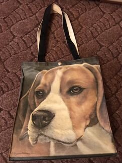 Сумка -бигль.Принт собака.Сумка с собакой