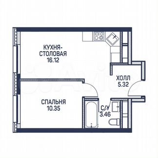 1-к квартира, 35.3 м², 18/22 эт.