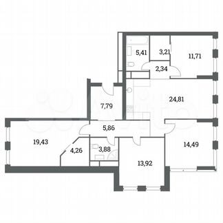 4-к квартира, 118 м², 16/41 эт.