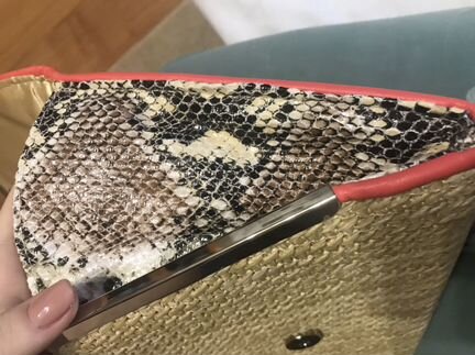 Клатч River Island со вставками под кожу змеи