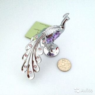 Миниатюра «Павлин» с кристаллами Swarovski