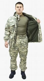 Горка 8 демисезонный на флисе циф.камуфляж