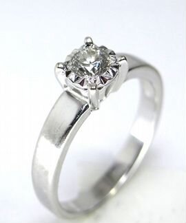 Кольцо из золота 585 пробы с бриллиантом 0.21 ct
