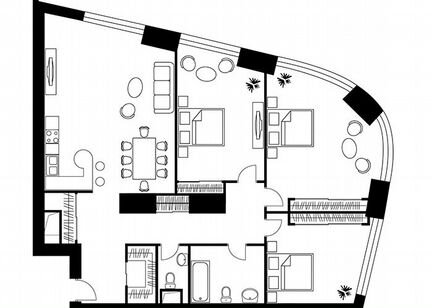 3-к квартира, 140.2 м², 32/56 эт.