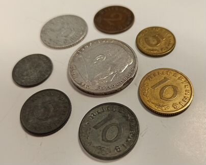 5 марок 1936 год + 7 монет