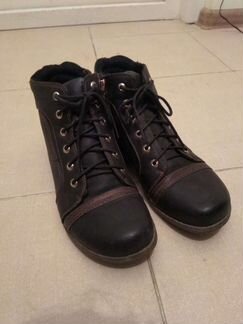 Ботинки темно коричневые иск кожа 38 рр