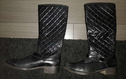 Сапоги кожаные стёганые Malloni р.39