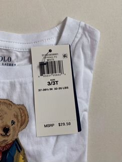 Футболка с медведем Ralph Lauren на девочку 3 г